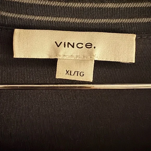 Vince Gray and White Sheath Dress Short Sleeve Crew Neck - Picture 5 of 8